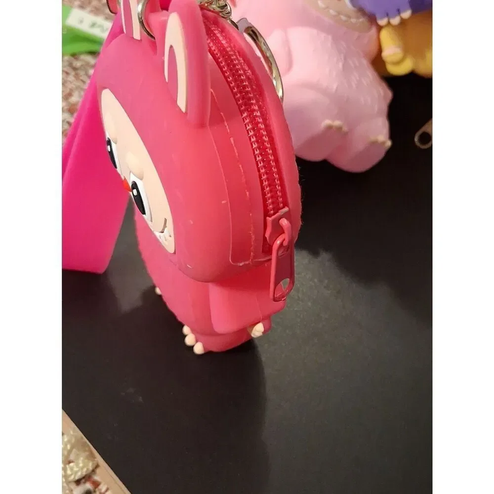 LABUBU Silicone Squishy Coin Purse Keychain. You Pick The Color. New